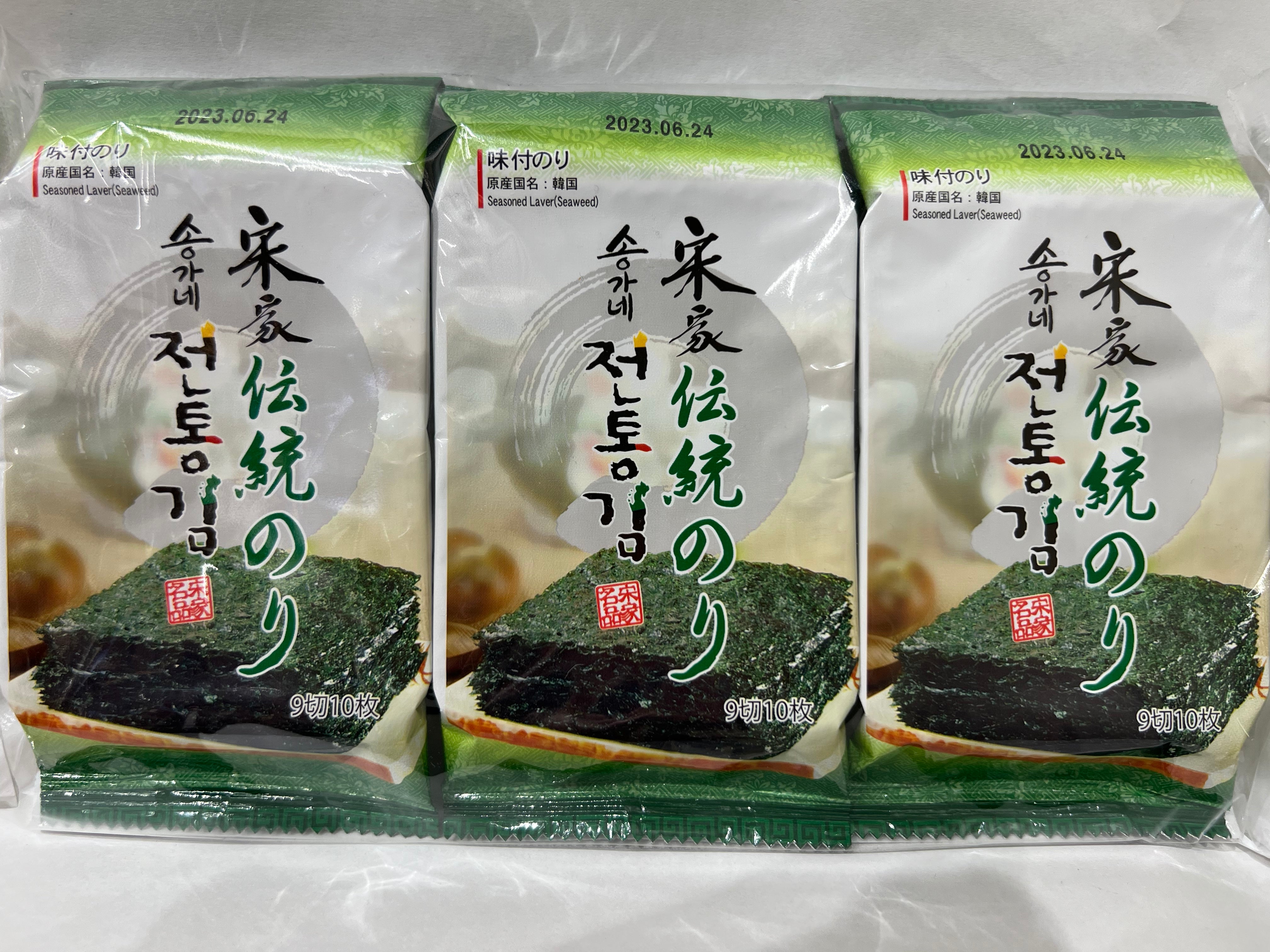 (韓国の食品やスイーツのオンラインショップ)　30　コリアンキッチン　緑　【宗家】伝統味付け海苔　3P　–